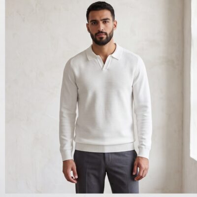Men’s Knitted Polo Shirt – Premium Elegant Style