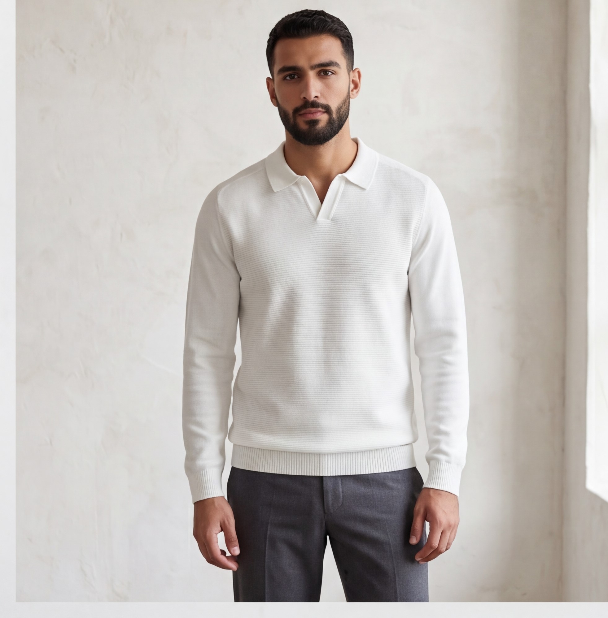 Men’s Knitted Polo Shirt – Premium Elegant Style