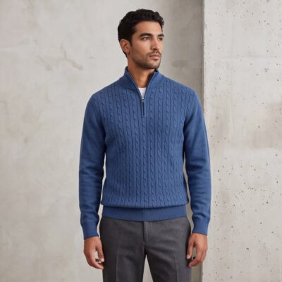 Men’s Half-Zip Sweater – Stylish Winter Comfort