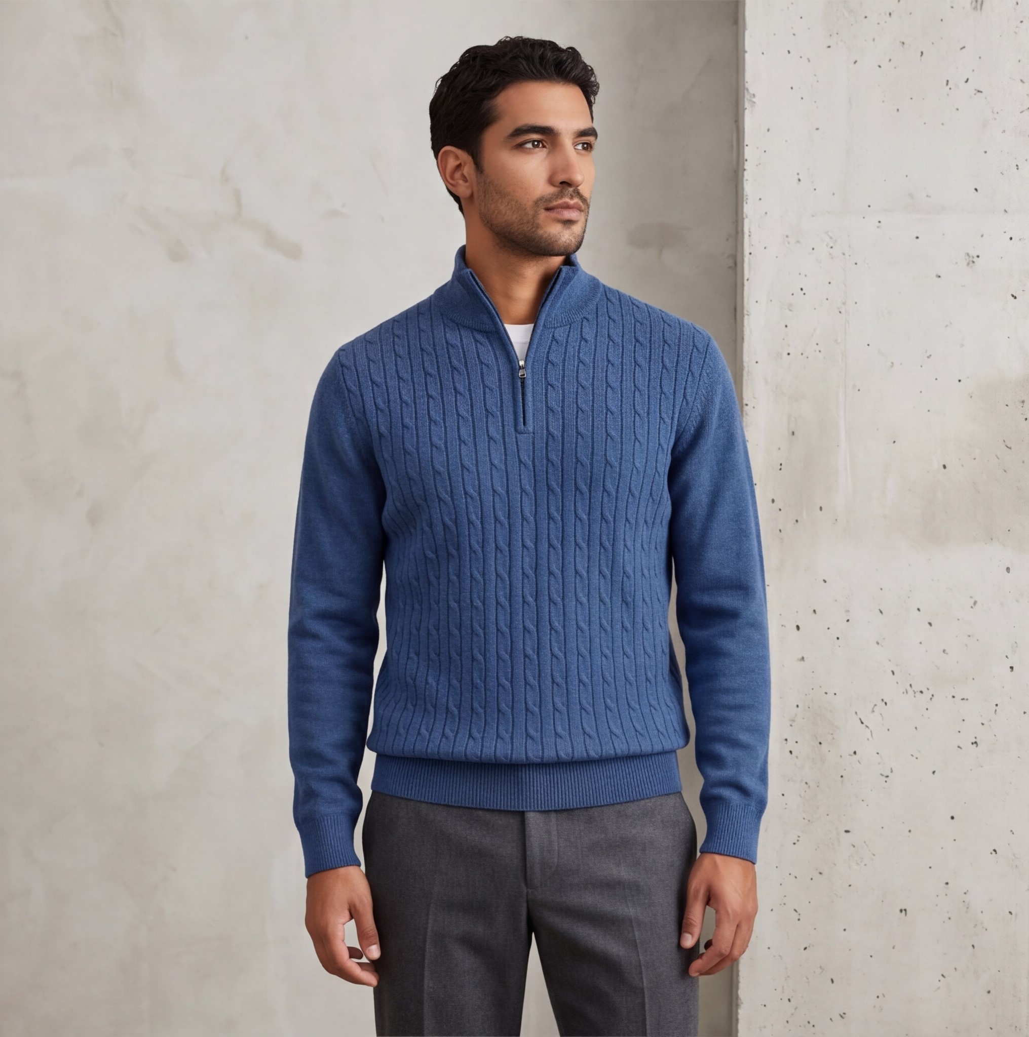 Men’s Half-Zip Sweater – Stylish Winter Comfort
