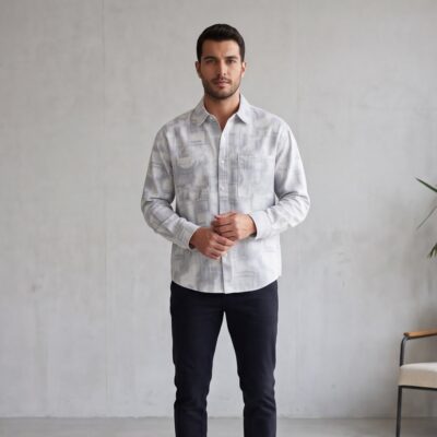 Men’s Patterned Cotton Shirt – Modern Stylish Look