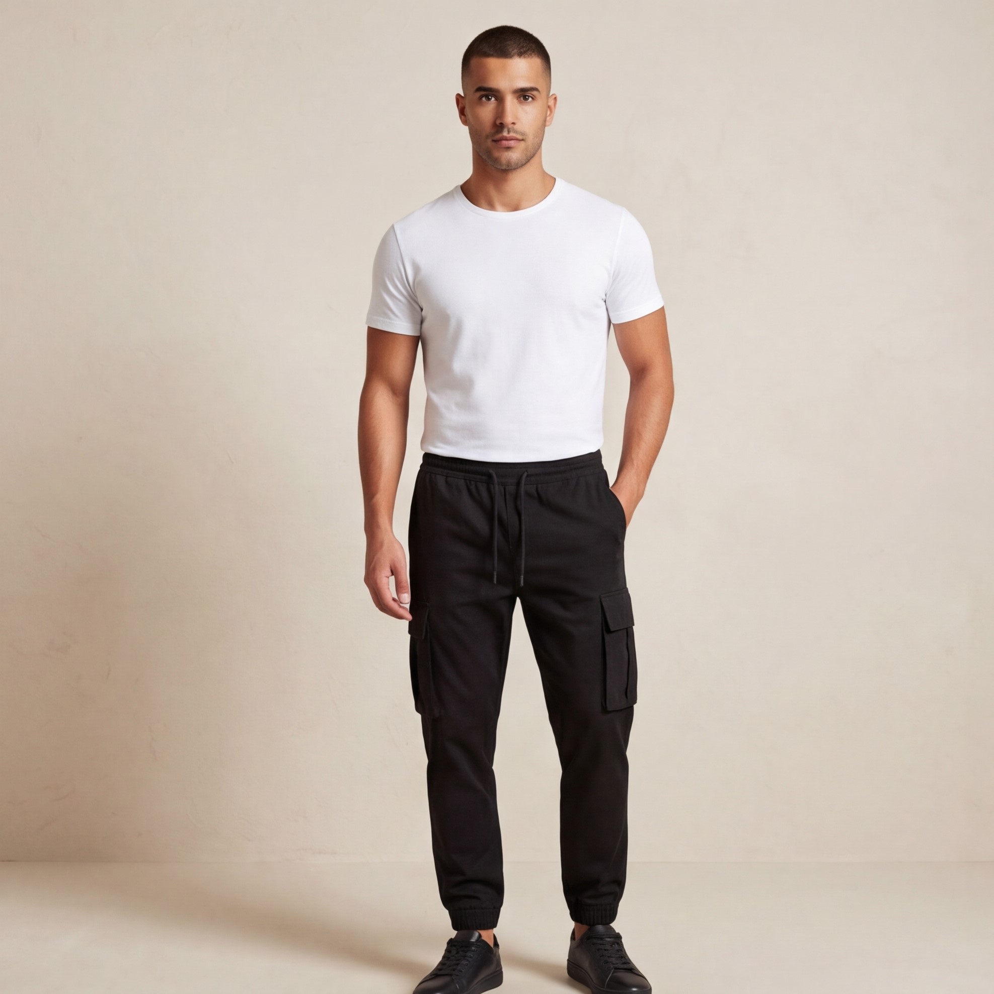 Men’s Cargo Pants with Side Pockets – Modern Utility Style - الصورة 3
