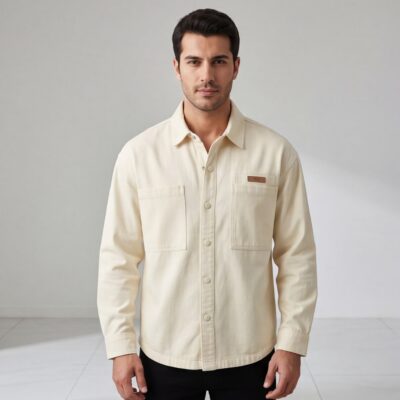Men’s Heavy Cotton Shirt with Minimal Pocket – Clean Casual Style