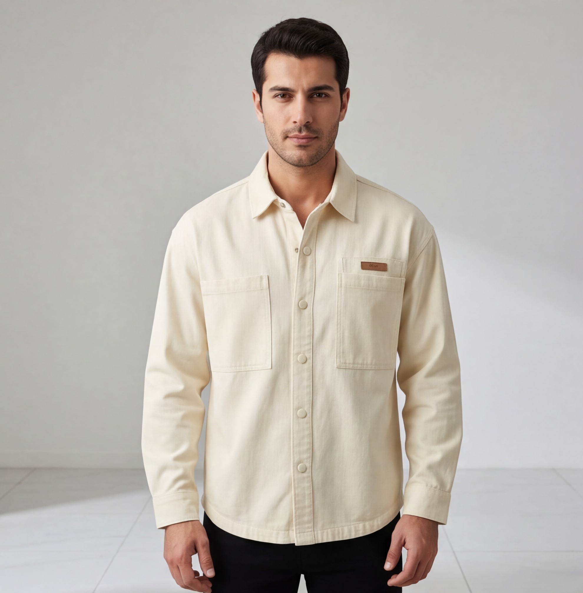 Men’s Heavy Cotton Shirt with Minimal Pocket – Clean Casual Style