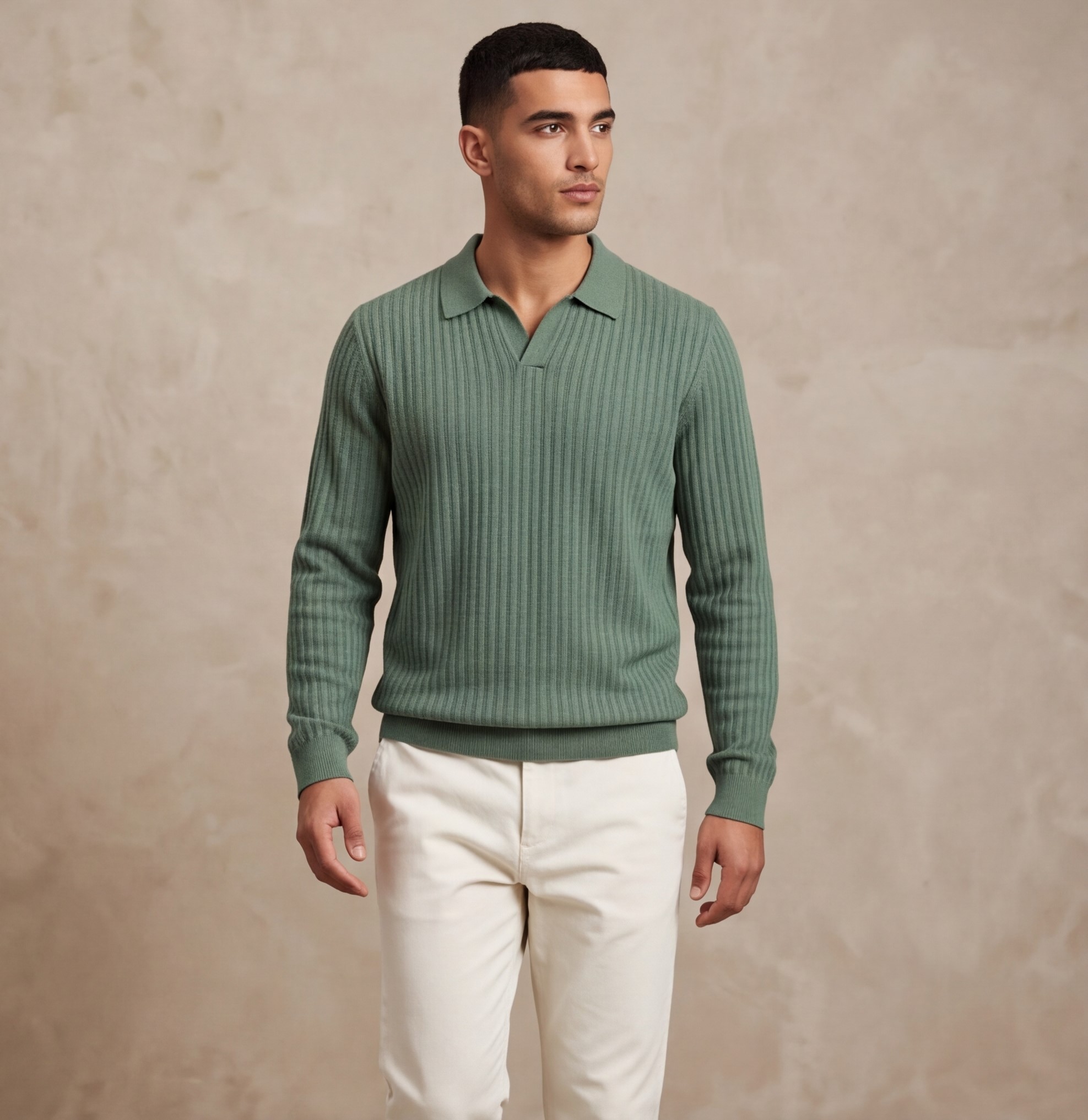 Men’s Long Sleeve Polo Shirt – Smart Casual Style - Image 7