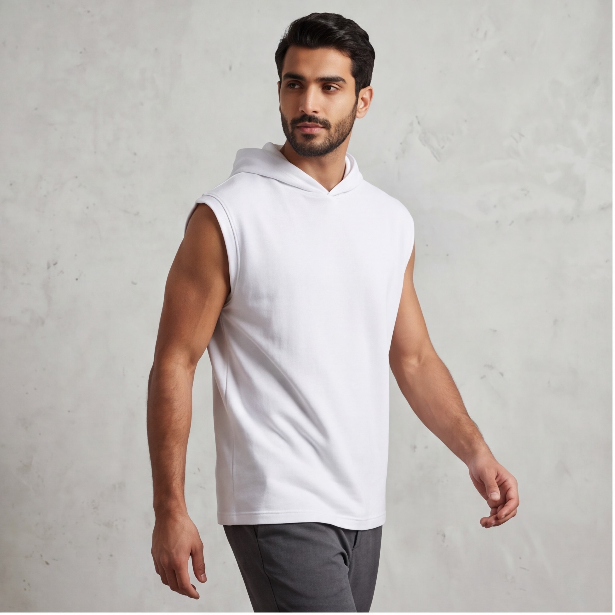 Men’s Sleeveless Hoodie – Sport Casual Style - الصورة 3