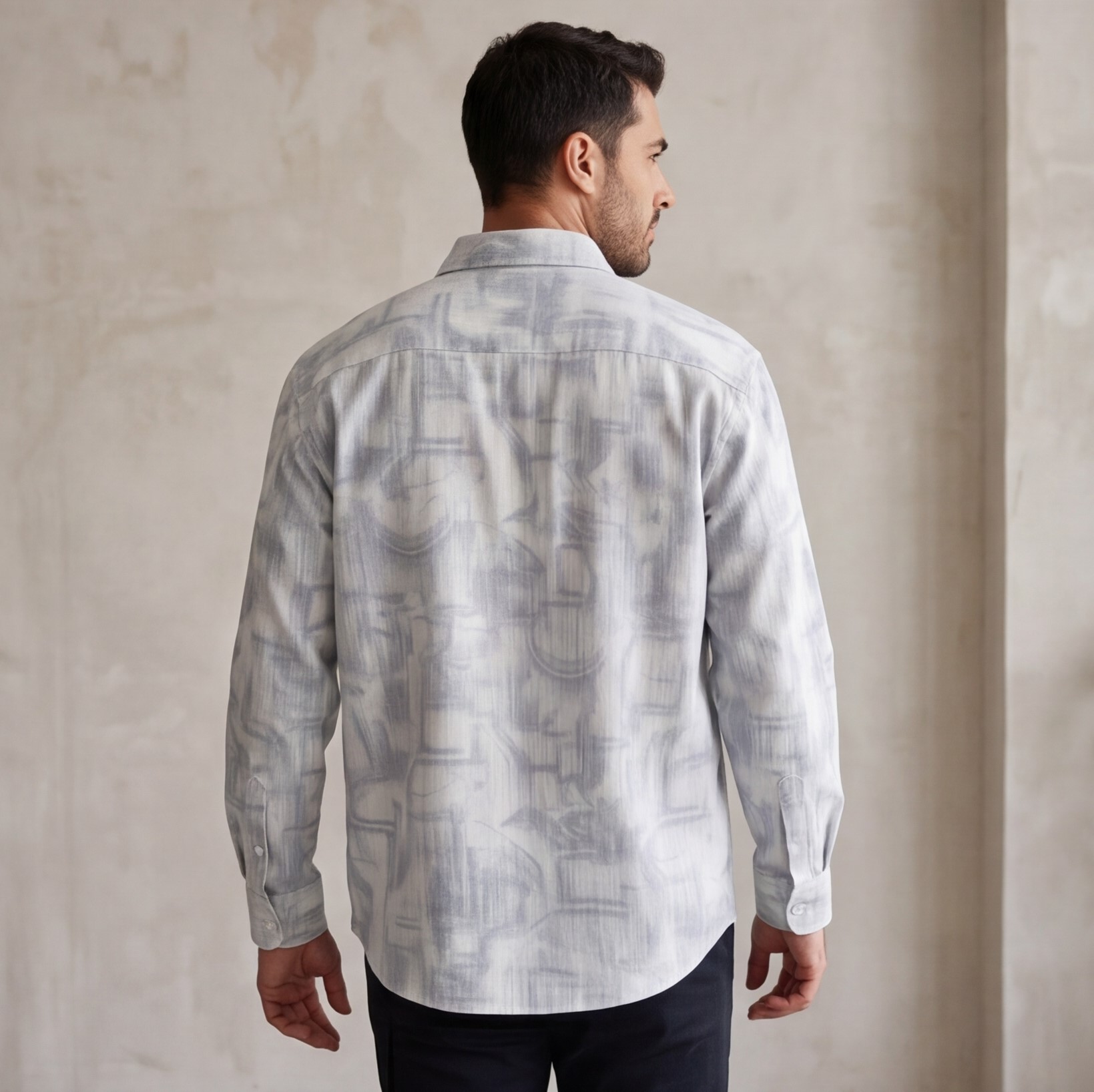 Men’s Patterned Cotton Shirt – Modern Stylish Look - الصورة 4