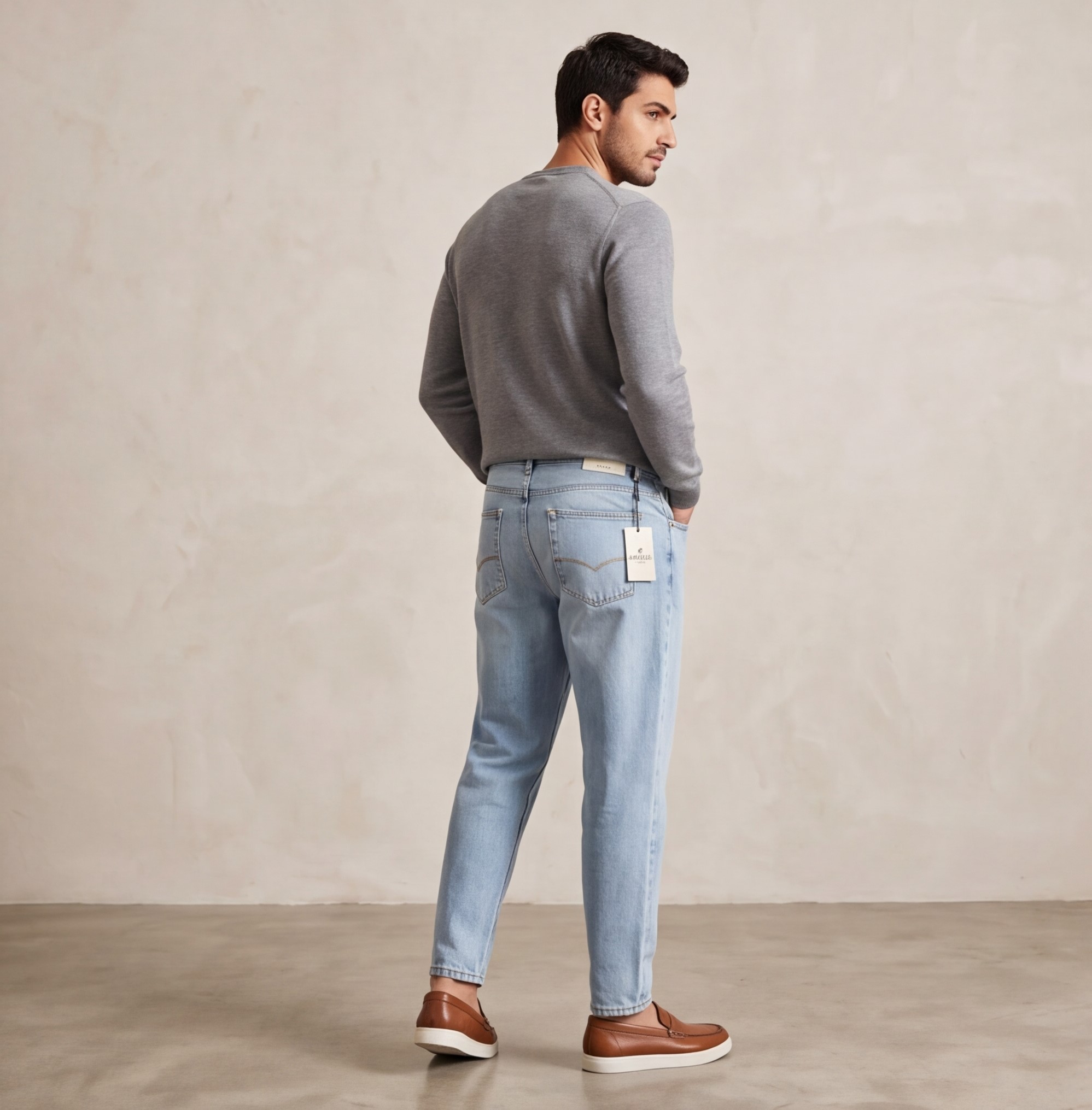Men’s Denim Jeans – Modern Comfortable Fit - الصورة 3