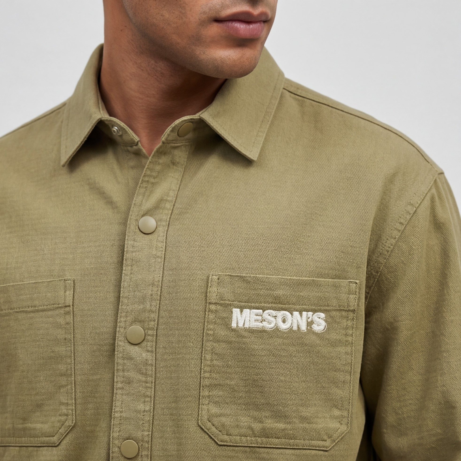 Men’s Heavy Cotton Shirt with Front Pocket – Casual Utility Style - الصورة 4