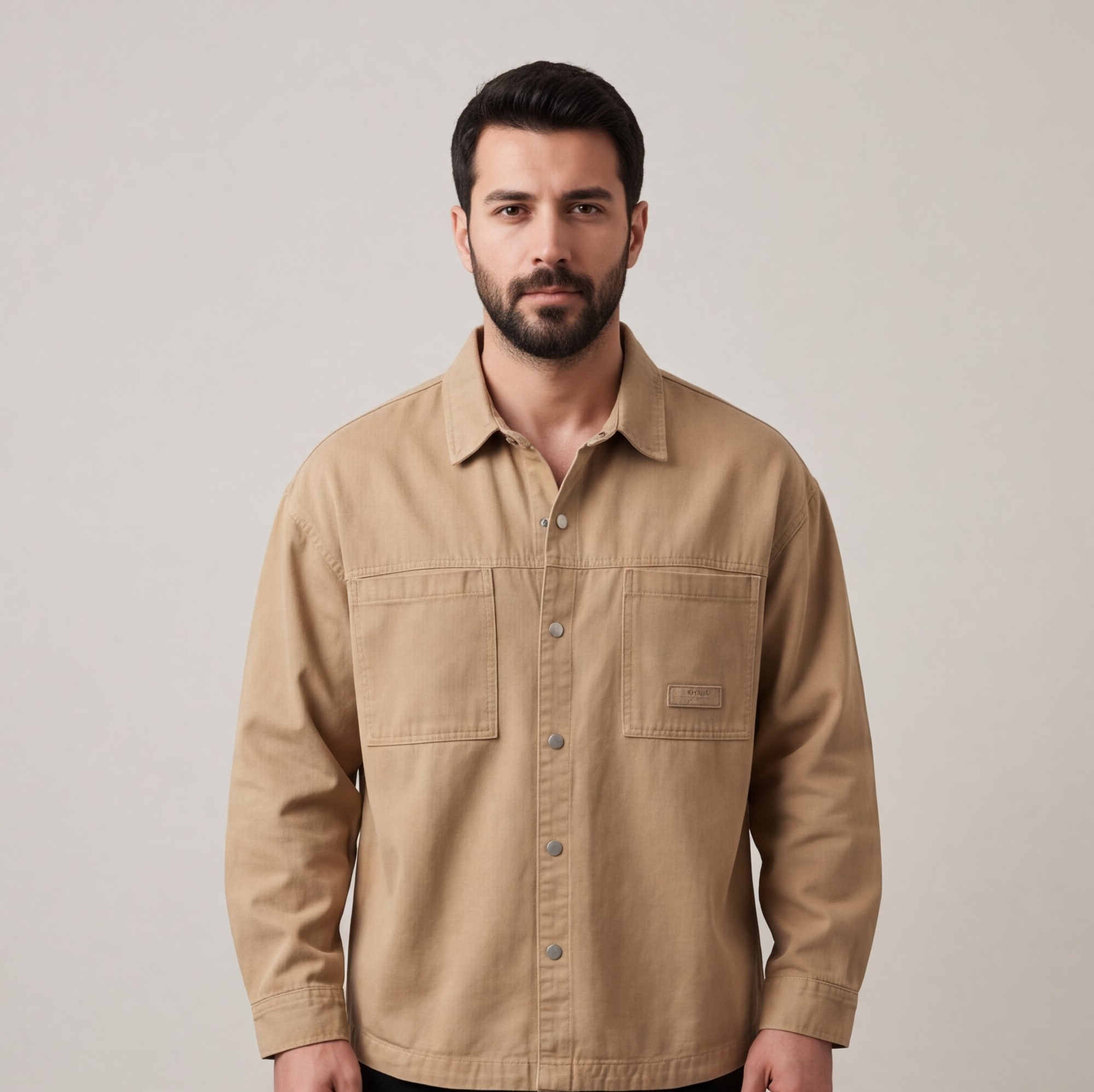 Men’s Heavy Cotton Shirt with Front Pockets – Utility Casual Style
