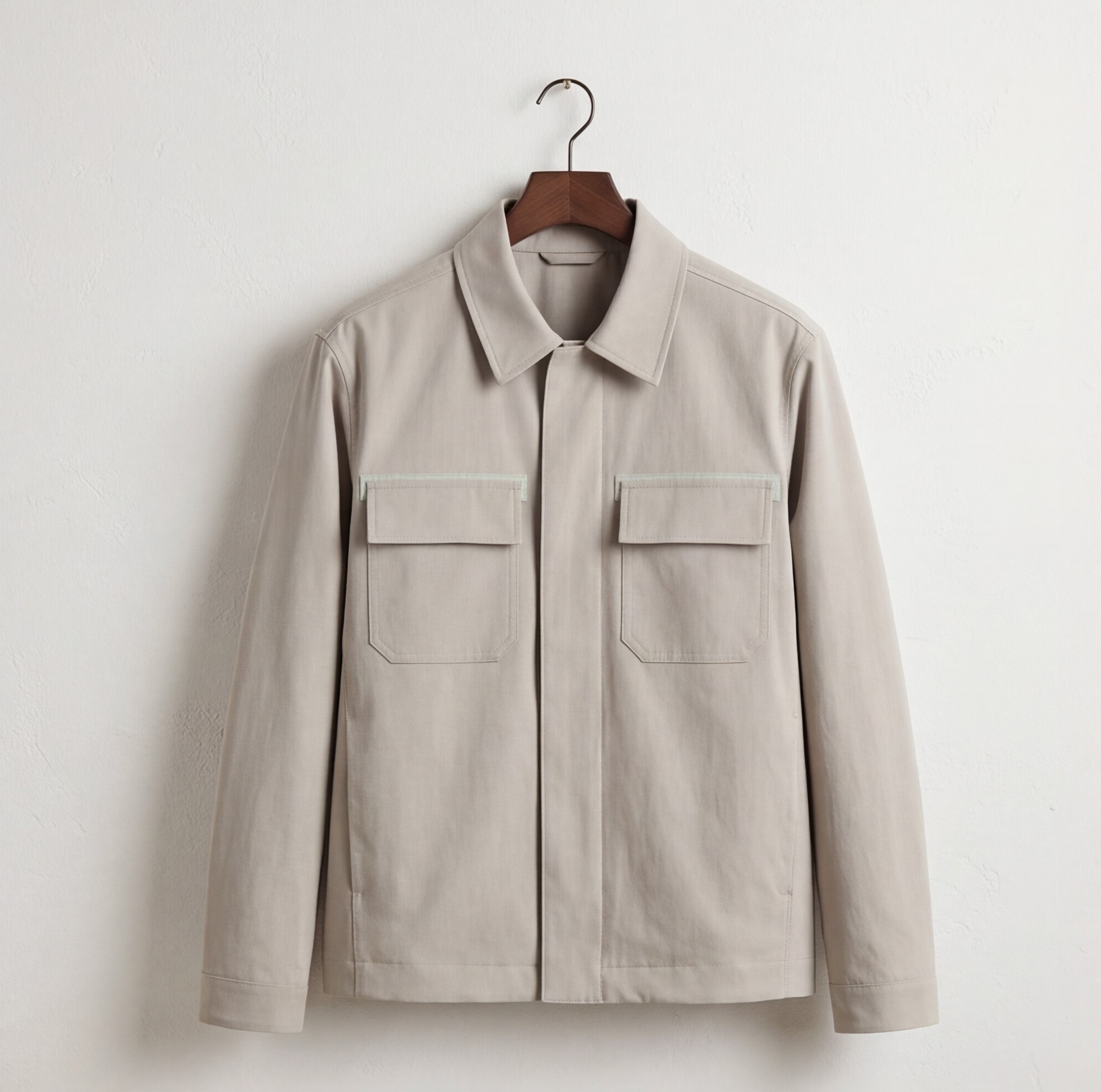 Men’s Shirt Jacket with Hidden Buttons – Utility Style - Image 4