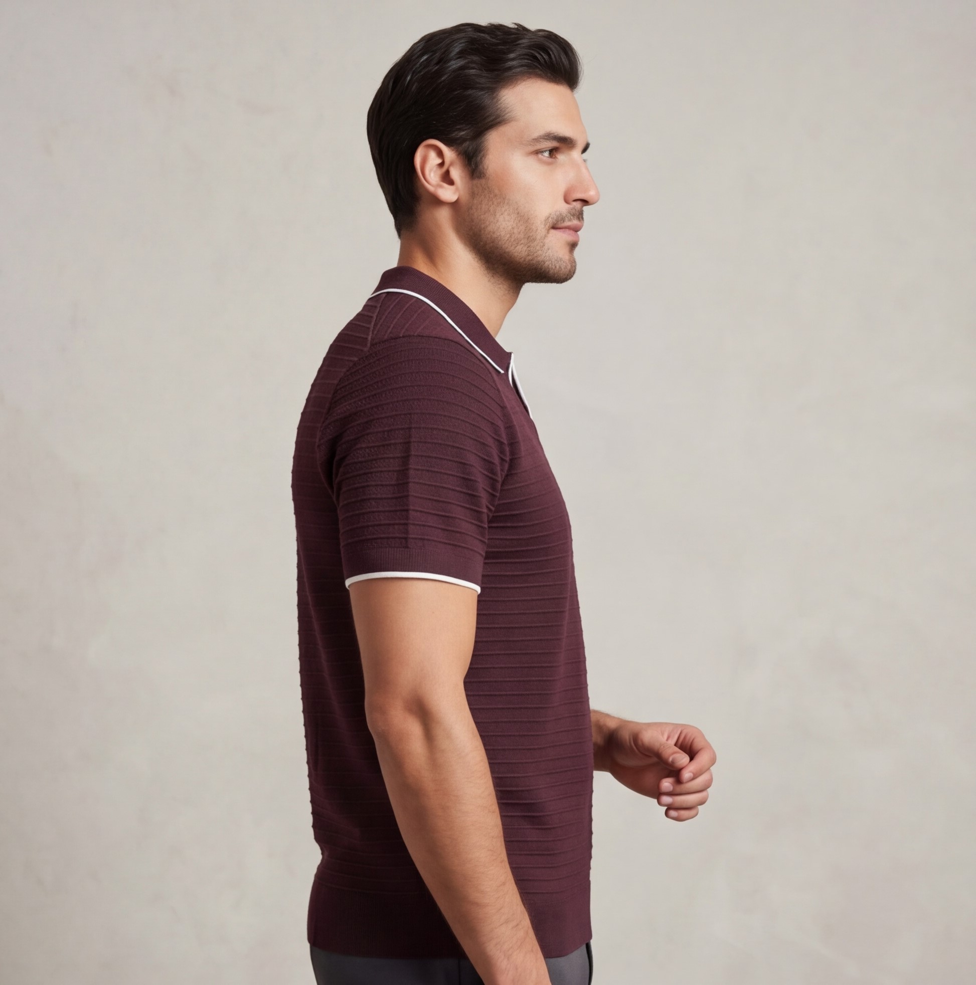 Men’s Striped Polo T-Shirt – Modern Elegant Style - Image 6