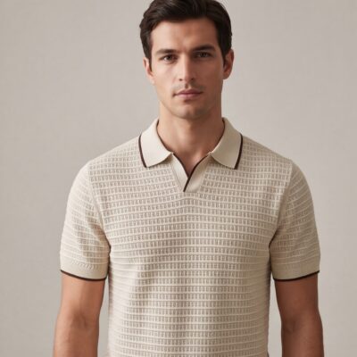 Men’s Striped Polo T-Shirt – Modern Elegant Style