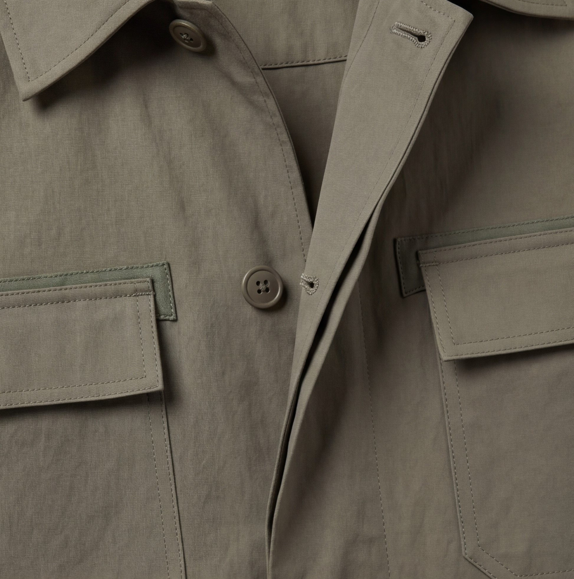 Men’s Shirt Jacket with Hidden Buttons – Utility Style - Image 2