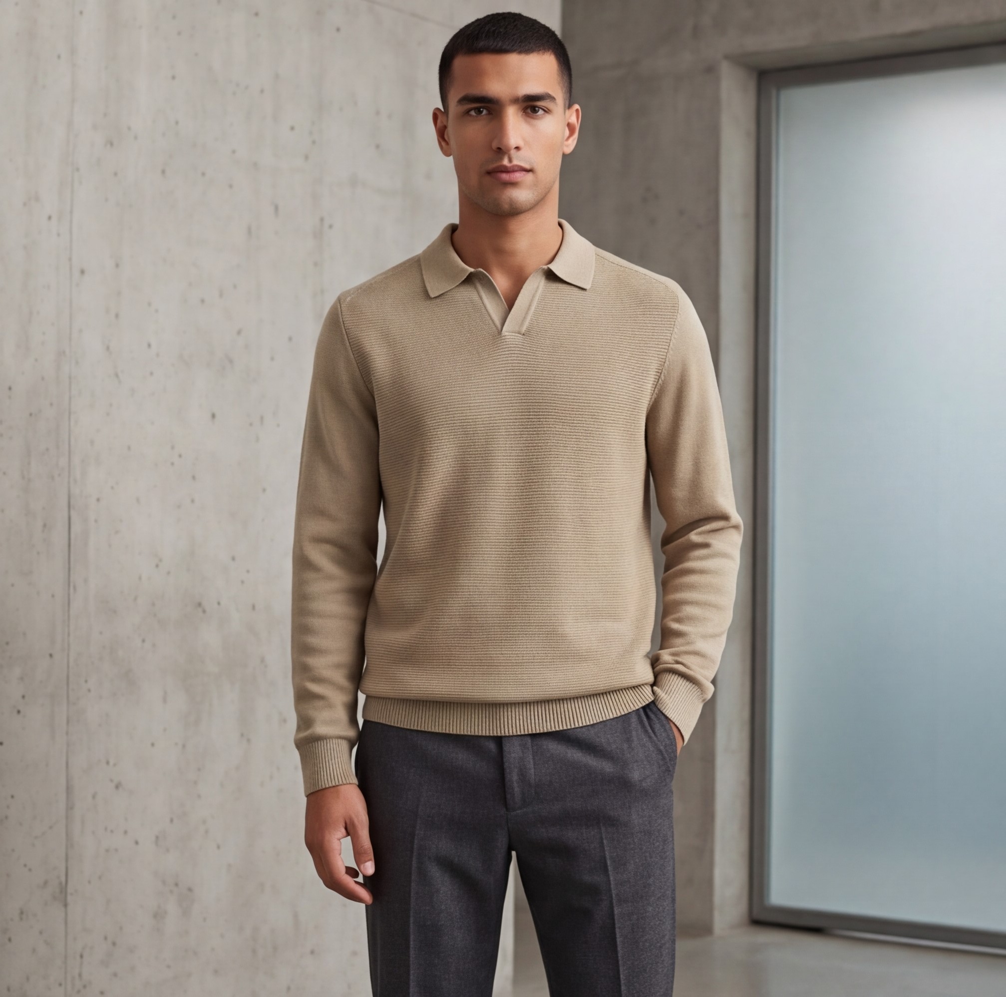 Men’s Knitted Polo Shirt – Premium Elegant Style - Image 3