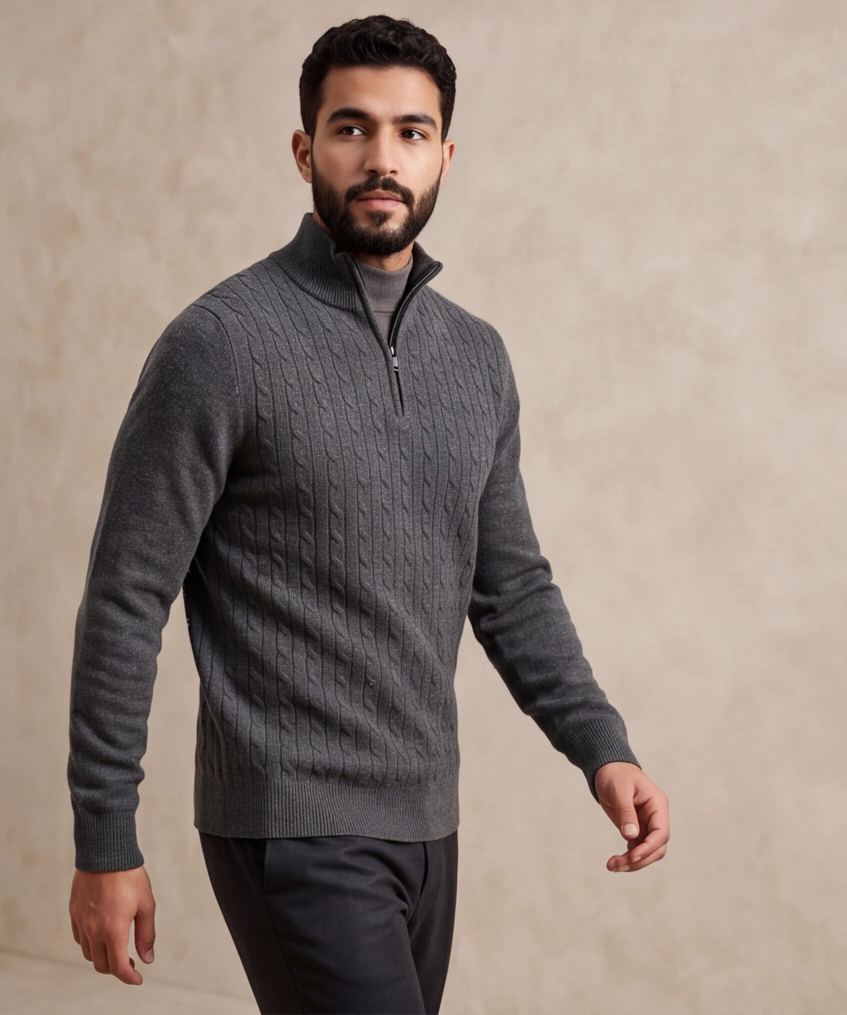 Men’s Half-Zip Sweater – Stylish Winter Comfort - Image 3