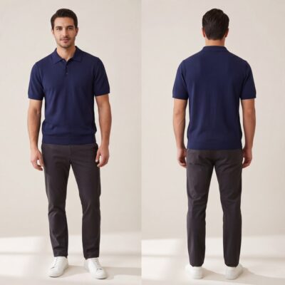 Men’s Polo T-Shirt with Buttons – Premium Comfort Style